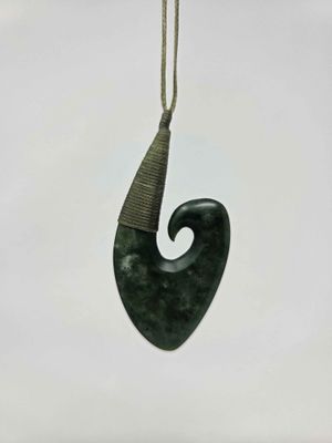 Kawakawa Pounamu Matau Pendant