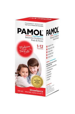 Pamol 250mg Colour Free Strawberry 100ml