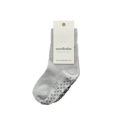 Woolbabe Merino &amp; Organic Cotton Sleepy Socks | Pebble