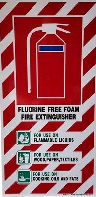 Foam Extinguisher Sign: Fluorine-Free