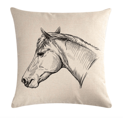 Cavallino Cushion Horsehead Sketch
