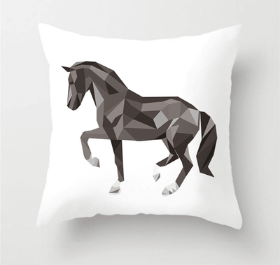 Cavallino Cushion with Abstract Horse Print