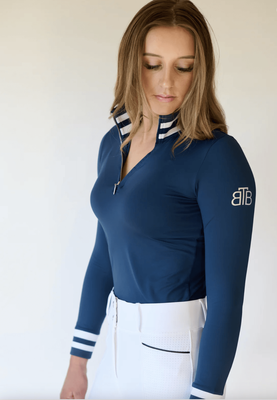 Beyond the Bit Navy Long Sleeve Polo