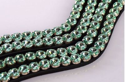 Double Diamonds Browband - Jade