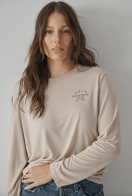 Vala Equestrian Club Long Sleeve Tee - Chaff