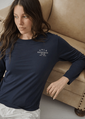 Vala Equestrian Club long Sleeve Tee - Navy