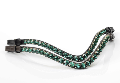 Double Diamond Browband - Emerald