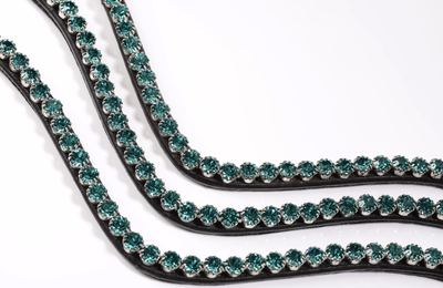 Double Diamond Browband - Blue Zircon