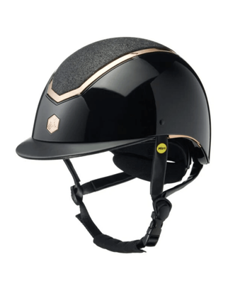 Charles Owen Kylo Sparkly with MIPS - Black &amp; Rose Gold