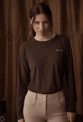Vala Mesh Long Sleeve Tee - Cocoa