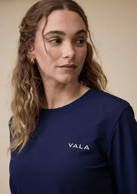 Vala Mesh Long Sleeve Tee - Navy