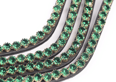 Double Diamond Browband - Emerald