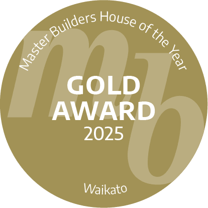 House of the Year 2025 Gold Award Winner badge for the Matangi cottage reno project