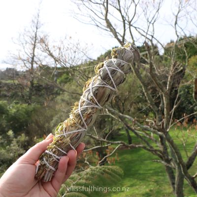 White Sage and Mugwort Smudge Stick -Made in NZ-