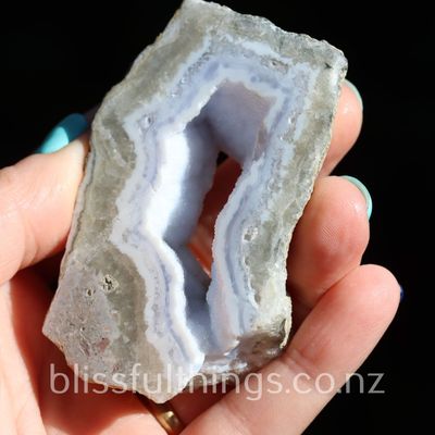 Blue Lace Agate Geode Polished Face