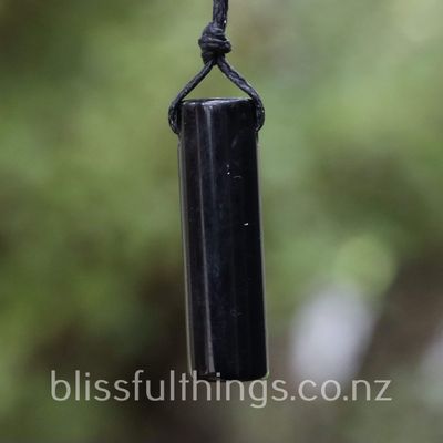 Obsidian Cylinder Necklace/Pendant
