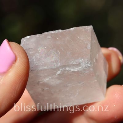 Pink Calcite Rhomb Cube (Iceland Spar)