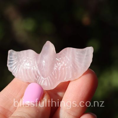 Rose Quartz Bird Carving