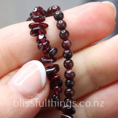 Garnet Seed Bracelet Set (set of two)