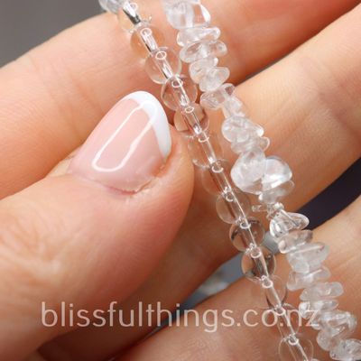 Clear Quartz Seed Bracelet Set (set of two)