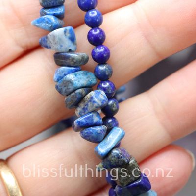 Lapis Lazuli Seed Bracelet Set (set of two)