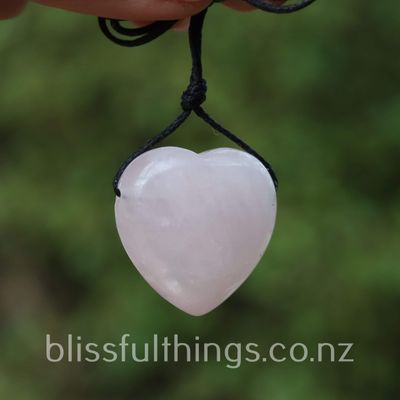 Rose Quartz Puff Heart Pendant