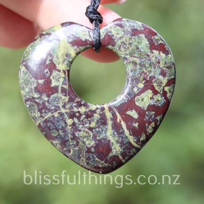 Dragon Blood Jasper Heart Pendant