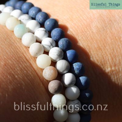 Bracelet Set with Amazonite and Howlite &amp; Dyed Lapis Lazuli