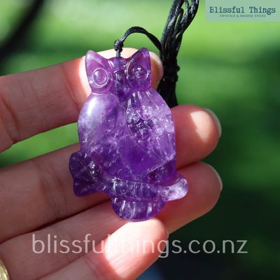 Amethyst Owl Pendant