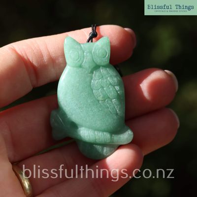 Green Aventurine Owl Pendant