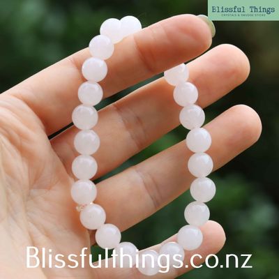 Rose Quartz Bracelet, 8mm Round Beads