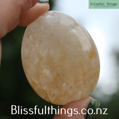 Golden Healer Quartz Palm Stone