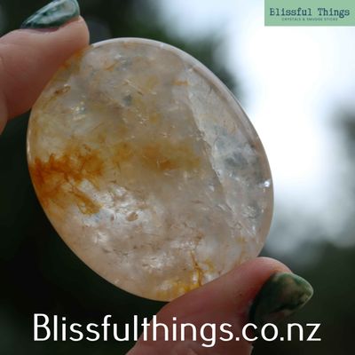 Golden Healer Quartz Palm Stone