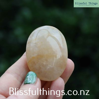 Golden Healer Quartz Palm Stone