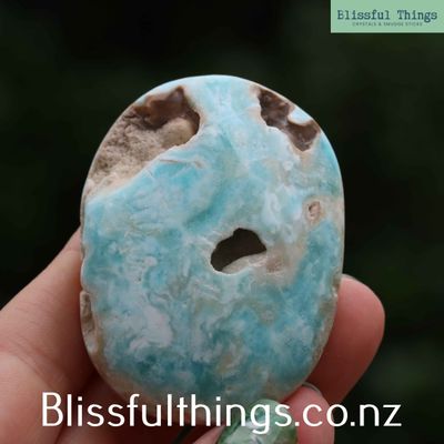 Blue Aragonite Palm Stone