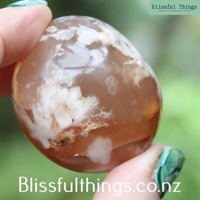 Flower Agate Palm Stone