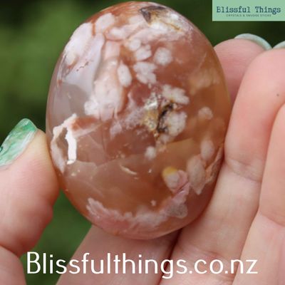 Flower Agate Palm Stone