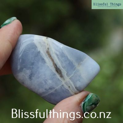 Blue Chalcedony, Tumbled