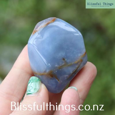 Blue Chalcedony, Tumbled