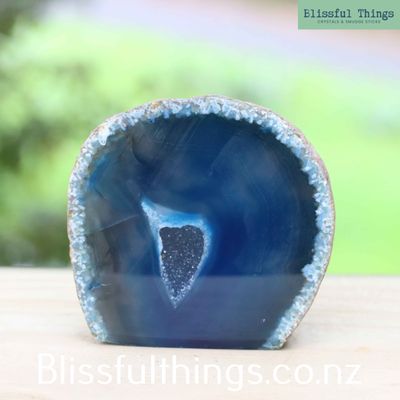 Blue Dyed Agate Geode