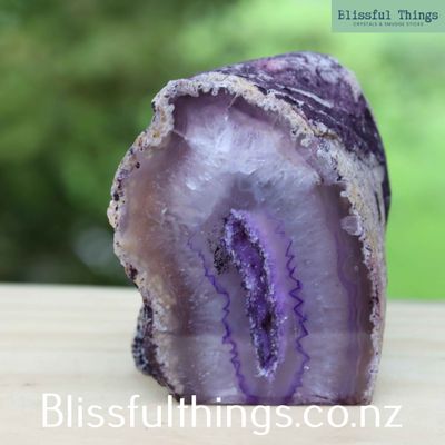 Purple Dyed Agate Geode Polished Face