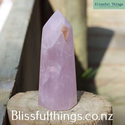 Rose Quartz Tower with Golden Healer inclusions