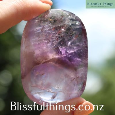 Smoky Amethyst Palm Stone