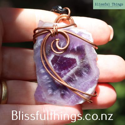 Amethyst Copper Wire Wrapped Necklace