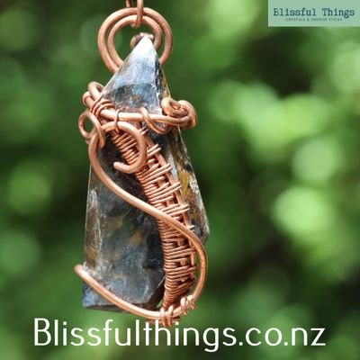 Pietersite Copper Wire Wrapped Necklace