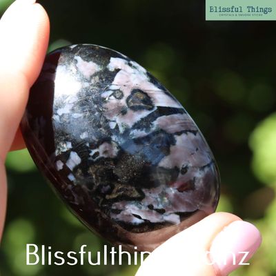 Indigo Gabbro/Mystic Merlinite Palm Stone