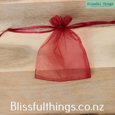 Red Organza Presentation Bag Drawstring