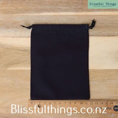 Black Cotton Bag Drawstring