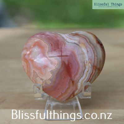 Pink Crazy Lace Agate Heart