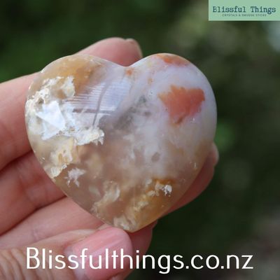 Plume Agate Heart